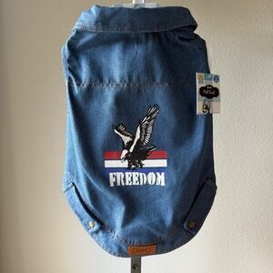 NWT Woof Denim Freedom pet vest size large